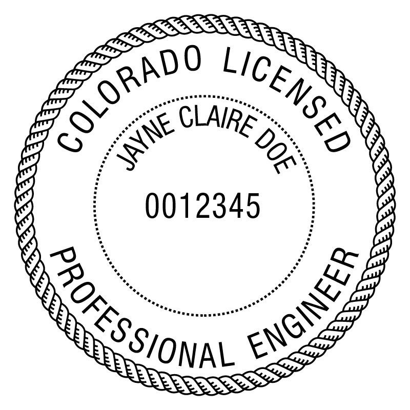 Colorado Professional Engineer Rubber Stamp | Rubber Stamp Warehouse