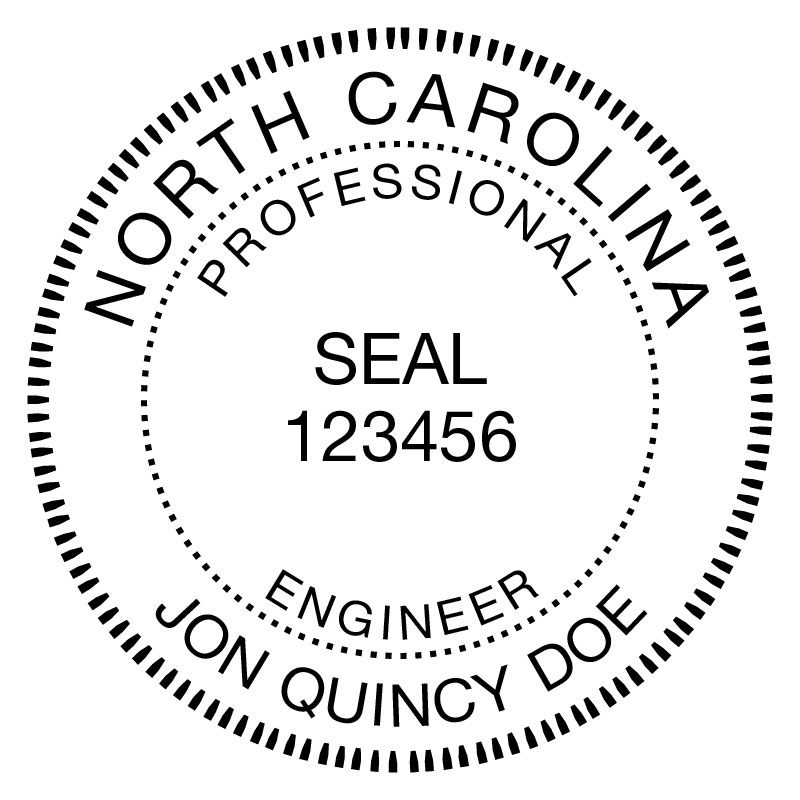 North Carolina Professional Engineer Rubber Stamp | Rubber Stamp Warehouse