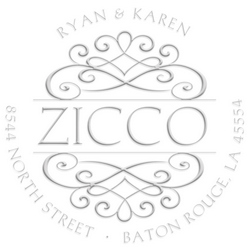 Zicco designer address embossing seal embosses your address on paper. Choose from pocket, desk, gold or chrome seals. Makes a great gift.