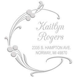 Hello - I'm the Rogers designer address embossing seal. Choose from pocket, desk, gold or chrome seals.