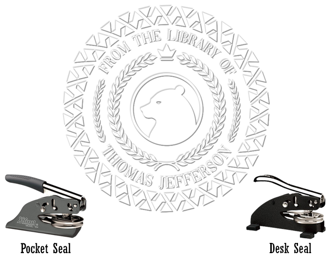 Library paper embossing seal is great for your personal library.  Comes with your custom information.