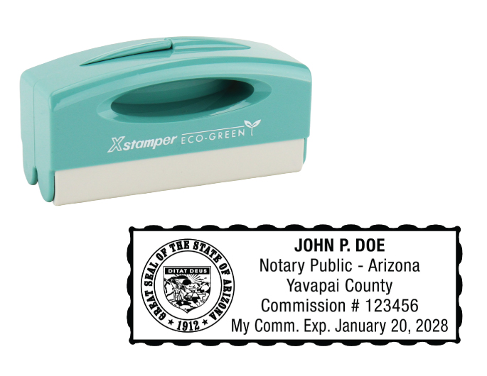 thumbnail image 2 of Custom Official Notary Public Arizona Self-Inking Rubber Stamp – Black Ink, T4914 Style 2 of 6