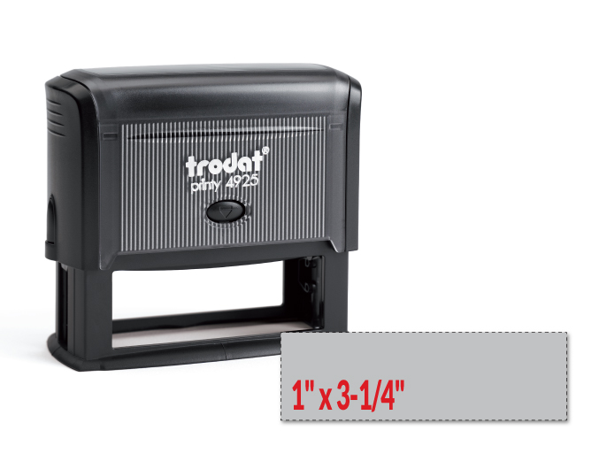 Trodat 4925 self-inking stamp is a custom self-inking stamp. High quality plastic deliver a perfect impression.