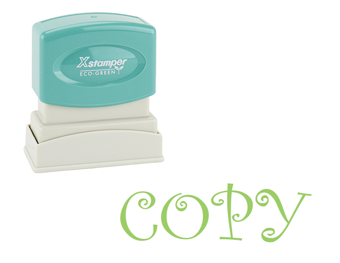 Xstamper #1817 Copy stock stamp. Comes in green ink. Impression size: 1/2" x 1-5/8". Stamp is re-inkable. Thousands of initial impressions.